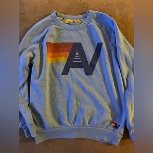 AVIATOR NATION LOGO SWEATSHIRT - COBALT BLUE size small.